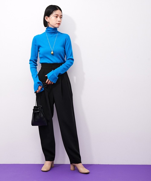 ADAM ET ROPE'(アダムエロペ)の「3マテリアルテーパードシルエットワイドパンツ(無地・チェック・千鳥)(その他パンツ・レディース・ブラック/グリーン/ピンク系その他2・38/36)」の10枚目の写真