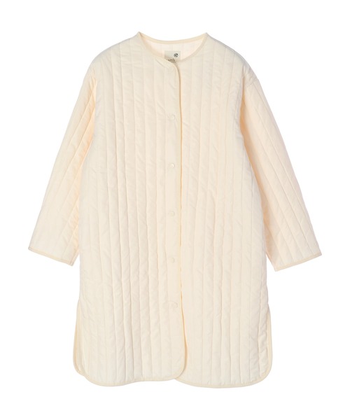 earth music&ecology(アースミュージックアンドエコロジー)の「【WEB限定】パイピングキルティングコート(ノーカラーコート・レディース・ブラック/カーキ/アイボリー・FREE)」の8枚目の写真