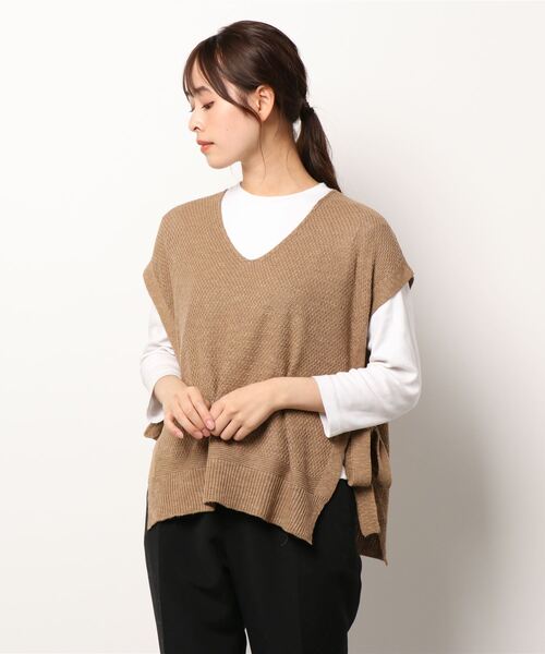 CRAFT STANDARD BOUTIQUE（クラフトスタンダードブティック）の「カノコニットベスト　＊（ベスト・レディース・アイボリー/チャコールグレー/ブラウン・FREE）」の6枚目の写真