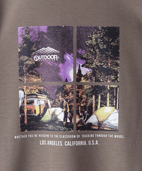 OUTDOOR PRODUCTS APPAREL(アウトドアプロダクツアパレル)の「【OUTDOOR PRODUCTS/アウトドアプロダクツ】防シワ UVカット ポンチ素材使用 CAMPモチーフデザインスウェットトレーナー イージーケア商品(スウェット・レディース・カーキ/アイボリー/ブラック・FREE)」の4枚目の写真