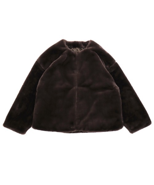 select MOCA(セレクトモカ)の「ノーカラーショート丈フェイクファーコート(その他アウター・レディース・ブラウン/ブラック・FREE)」の16枚目の写真