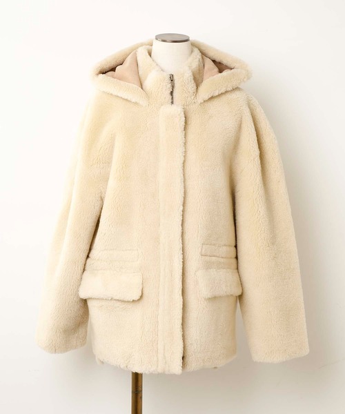 OUVRAGE CLASSE(ウヴラージュクラス)の「【SMUK/スムーク】エコファーフードジャケット(その他アウター・レディース・ベージュ/アイボリー・FREE)」の10枚目の写真