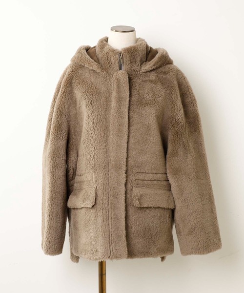 OUVRAGE CLASSE(ウヴラージュクラス)の「【SMUK/スムーク】エコファーフードジャケット(その他アウター・レディース・ベージュ/アイボリー・FREE)」の12枚目の写真