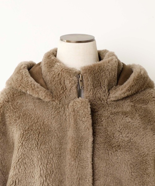 OUVRAGE CLASSE(ウヴラージュクラス)の「【SMUK/スムーク】エコファーフードジャケット(その他アウター・レディース・ベージュ/アイボリー・FREE)」の13枚目の写真