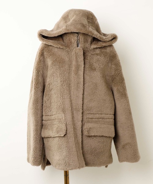 OUVRAGE CLASSE(ウヴラージュクラス)の「【SMUK/スムーク】エコファーフードジャケット(その他アウター・レディース・ベージュ/アイボリー・FREE)」の18枚目の写真