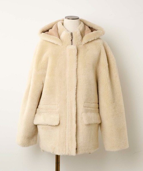 OUVRAGE CLASSE(ウヴラージュクラス)の「【SMUK/スムーク】エコファーフードジャケット(その他アウター・レディース・ベージュ/アイボリー・FREE)」の20枚目の写真