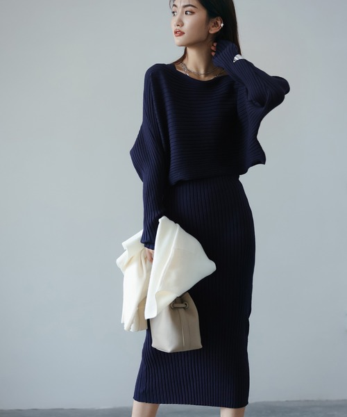 ノースリーブワンピース・プルオーバーニットセットアップ