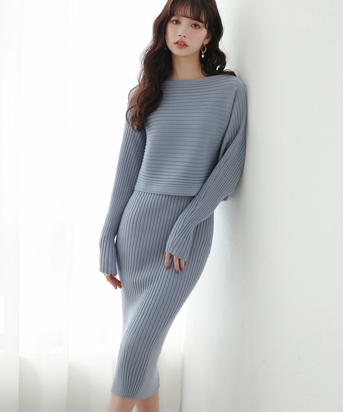 ノースリーブワンピース・プルオーバーニットセットアップ