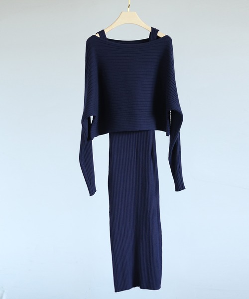 ノースリーブワンピース・プルオーバーニットセットアップ