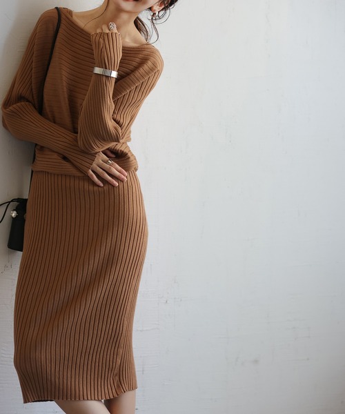 ノースリーブワンピース・プルオーバーニットセットアップ