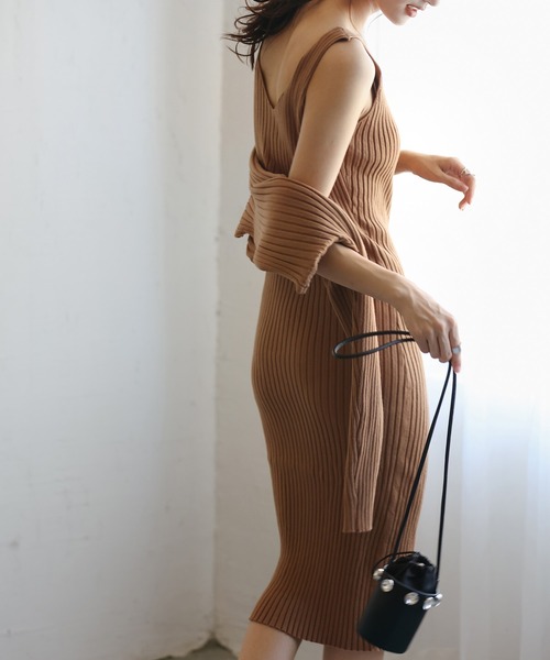 ノースリーブワンピース・プルオーバーニットセットアップ