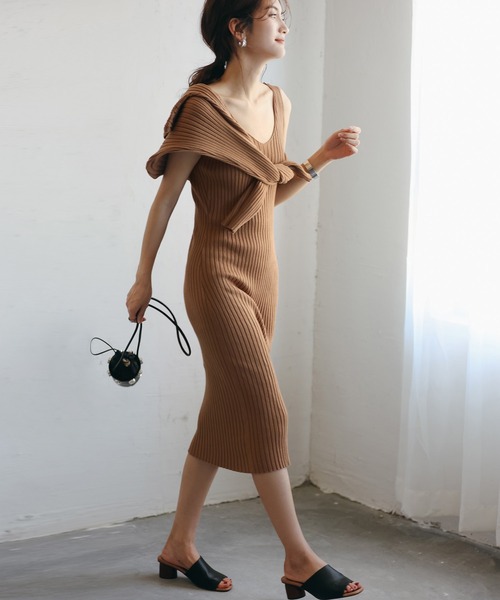 ノースリーブワンピース・プルオーバーニットセットアップ