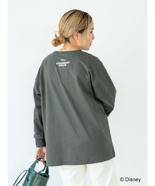 Disney（ディズニー）の「サイドスリットカットプルオーバー/Mickey（Tシャツ/カットソー・レディース・カーキ/ブラック/グレイッシュベージュ/オフホワイト・L/M）」の8枚目の写真