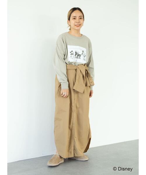 Disney（ディズニー）の「サイドスリットカットプルオーバー/Mickey（Tシャツ/カットソー・レディース・カーキ/ブラック/グレイッシュベージュ/オフホワイト・L/M）」の18枚目の写真