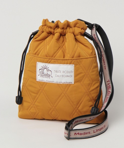 THEATRE PRODUCTS（シアタープロダクツ）の「【THEATRE PRODUCTS/シアタープロダクツ】キルティング巾着バッグ/239748（ショルダーバッグ・メンズ・ブラック/オリーブ/マスタード/ワインレッド・FREE）」の3枚目の写真