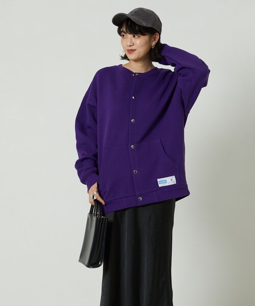 FREAK'S STORE（フリークスストア）の「▽【WEB限定】Gerry Cosby×FREAK'S STORE/ジェリー・コスビー　別注Cosbyスナップカーディガン（カーディガン/ボレロ・レディース・ブラック/グリーン/パープル/グレー/イエロー・ﾌﾘ-）」の4枚目の写真