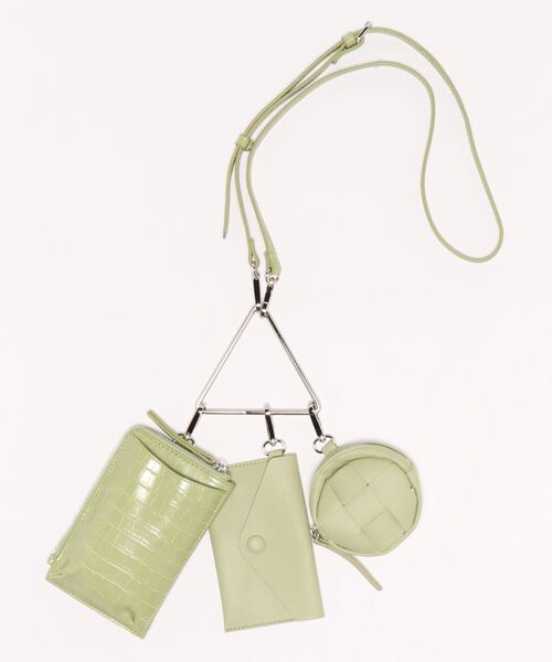 MONICA(モニカ)の「トライアングル3連マルチショルダーバッグ(ショルダーバッグ・レディース・ブラック/ベージュ/アイボリー/キャメル/グリーン/ライラック/ブルー/ピンク/ネイビー/パープル・FREE)」の22枚目の写真