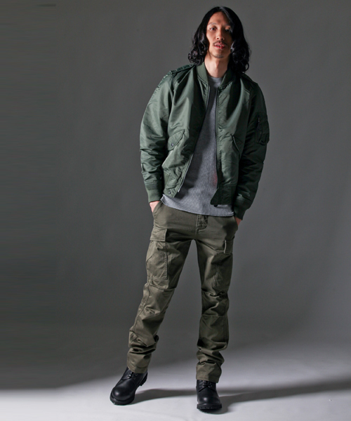 希少 AVIREX アーチロゴ L-2B フライトジャケット M カーキ