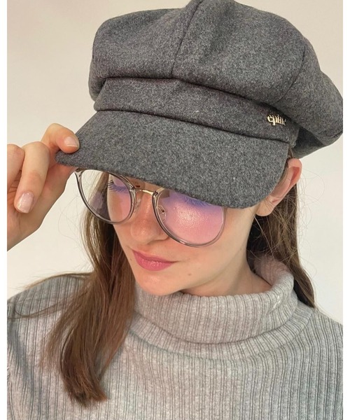 epine(エピヌ)の「epine gold logo casquette(キャスケット・レディース・ブラック/グレー・FREE)」の2枚目の写真