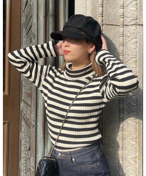 epine(エピヌ)の「epine gold logo casquette(キャスケット・レディース・ブラック/グレー・FREE)」の11枚目の写真
