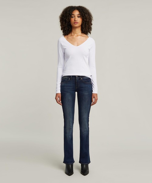 G-STAR(ジースター)の「MIDGE BOOTCUT JEANS/ブーツカットデニムパンツ/フレアジーンズ/L28/L30(デニムパンツ・レディース・ダークインディゴブルー・24inch/24/28/25inch/26inch/27inch/23/28/28/28/25/28/27/28/28inch/26/28)」の5枚目の写真