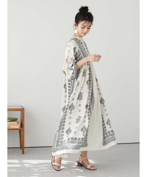 CRAFT STANDARD BOUTIQUE（クラフトスタンダードブティック）の「【追加】ウエスト切り替えボリュームワンピース　◆（ワンピース・レディース・チャコールグレー/パープル/グリーン/ライトベージュ・FREE）」の6枚目の写真