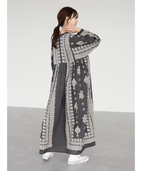 CRAFT STANDARD BOUTIQUE（クラフトスタンダードブティック）の「【追加】ウエスト切り替えボリュームワンピース　◆（ワンピース・レディース・チャコールグレー/パープル/グリーン/ライトベージュ・FREE）」の10枚目の写真