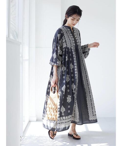 CRAFT STANDARD BOUTIQUE（クラフトスタンダードブティック）の「【追加】ウエスト切り替えボリュームワンピース　◆（ワンピース・レディース・チャコールグレー/パープル/グリーン/ライトベージュ・FREE）」の11枚目の写真