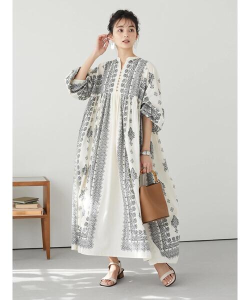 CRAFT STANDARD BOUTIQUE（クラフトスタンダードブティック）の「【追加】ウエスト切り替えボリュームワンピース　◆（ワンピース・レディース・チャコールグレー/パープル/グリーン/ライトベージュ・FREE）」の15枚目の写真