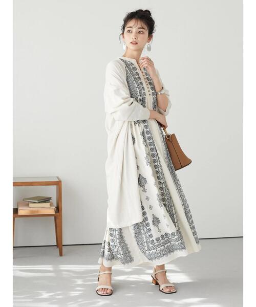 CRAFT STANDARD BOUTIQUE（クラフトスタンダードブティック）の「【追加】ウエスト切り替えボリュームワンピース　◆（ワンピース・レディース・チャコールグレー/パープル/グリーン/ライトベージュ・FREE）」の16枚目の写真