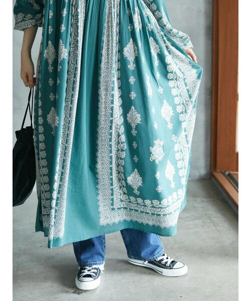 CRAFT STANDARD BOUTIQUE（クラフトスタンダードブティック）の「【追加】ウエスト切り替えボリュームワンピース　◆（ワンピース・レディース・チャコールグレー/パープル/グリーン/ライトベージュ・FREE）」の20枚目の写真