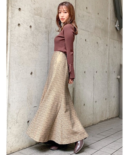 dazzlin（ダズリン）の「ヘムレースフレアニットトップス（ニット/セーター・レディース・ブラック/ブラウン/オフホワイト/ピンク・FREE）」の13枚目の写真