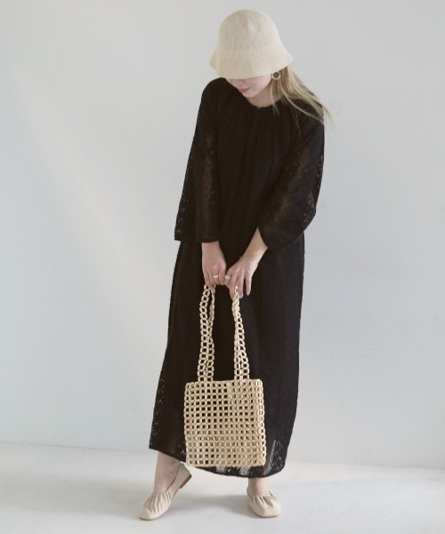 Bab（バブ）の「総レースBOHOロングワンピース（ワンピース・レディース・ベージュ/ブラック/オフホワイト・M）」の17枚目の写真