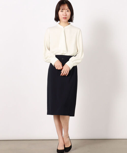 NOLLEY’S(ノーリーズ)の「ラッフルジョーゼットブラウス(シャツ/ブラウス・レディース・ホワイト/ホワイト系4/ブルー系3・38/36)」の13枚目の写真