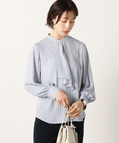 NOLLEY’S(ノーリーズ)の「ラッフルジョーゼットブラウス(シャツ/ブラウス・レディース・ホワイト/ホワイト系4/ブルー系3・38/36)」の14枚目の写真