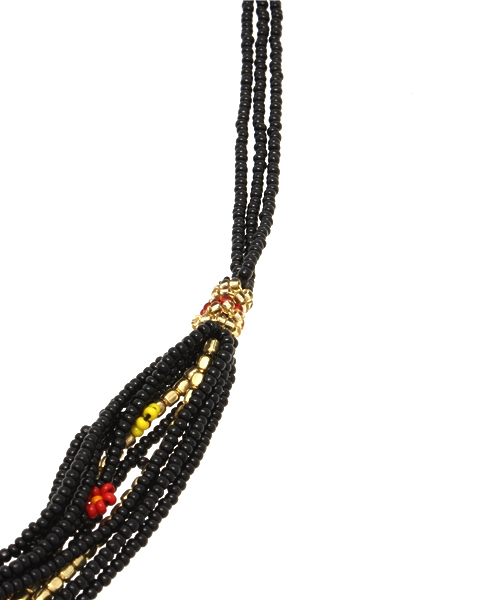 チャイハネ（チャイハネ）の「【チャイハネ】フラランネックレス（ネックレス・レディース・ブラック/ホワイト・FREE）」の5枚目の写真