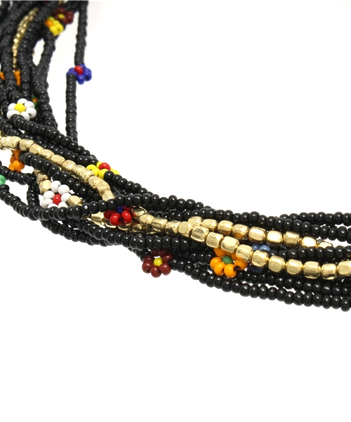 チャイハネ（チャイハネ）の「【チャイハネ】フラランネックレス（ネックレス・レディース・ブラック/ホワイト・FREE）」の6枚目の写真