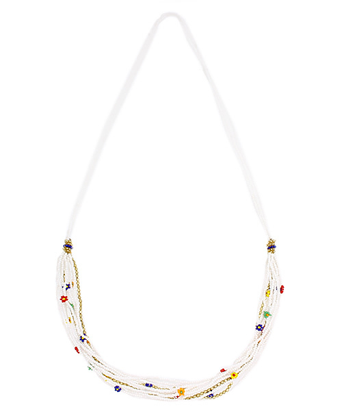 チャイハネ（チャイハネ）の「【チャイハネ】フラランネックレス（ネックレス・レディース・ブラック/ホワイト・FREE）」の3枚目の写真