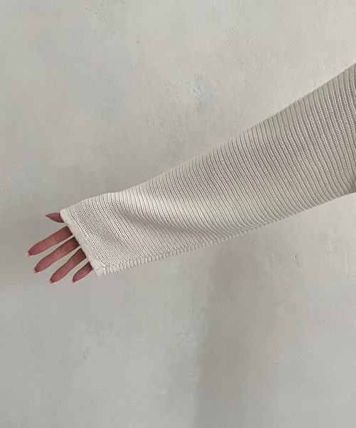 CAPRICIEUX LE'MAGE（カプリシューレマージュ）の「2WAYスリットニット（ニット/セーター・レディース・ベージュ/オフホワイト/グリーン・FREE）」の20枚目の写真