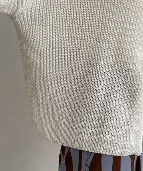 CAPRICIEUX LE'MAGE（カプリシューレマージュ）の「2WAYスリットニット（ニット/セーター・レディース・ベージュ/オフホワイト/グリーン・FREE）」の9枚目の写真