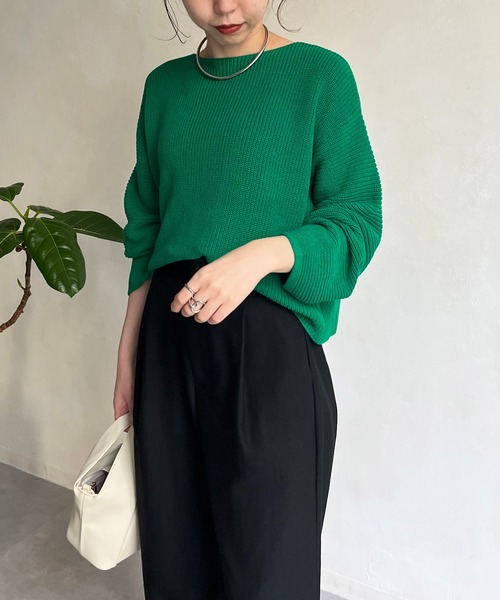 CAPRICIEUX LE'MAGE（カプリシューレマージュ）の「2WAYスリットニット（ニット/セーター・レディース・ベージュ/オフホワイト/グリーン・FREE）」の17枚目の写真