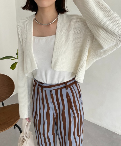 CAPRICIEUX LE'MAGE（カプリシューレマージュ）の「2WAYスリットニット（ニット/セーター・レディース・ベージュ/オフホワイト/グリーン・FREE）」の16枚目の写真