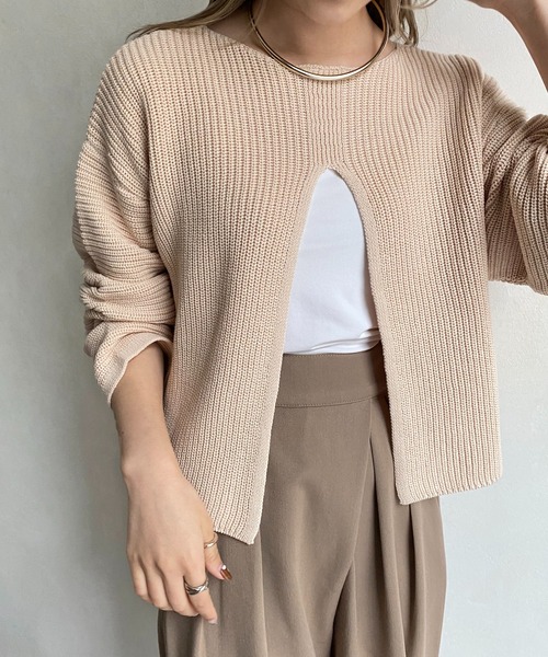 CAPRICIEUX LE'MAGE（カプリシューレマージュ）の「2WAYスリットニット（ニット/セーター・レディース・ベージュ/オフホワイト/グリーン・FREE）」の19枚目の写真