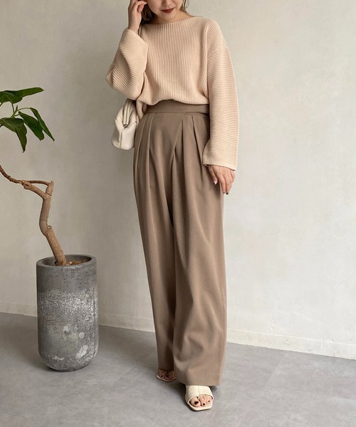 CAPRICIEUX LE'MAGE（カプリシューレマージュ）の「2WAYスリットニット（ニット/セーター・レディース・ベージュ/オフホワイト/グリーン・FREE）」の14枚目の写真