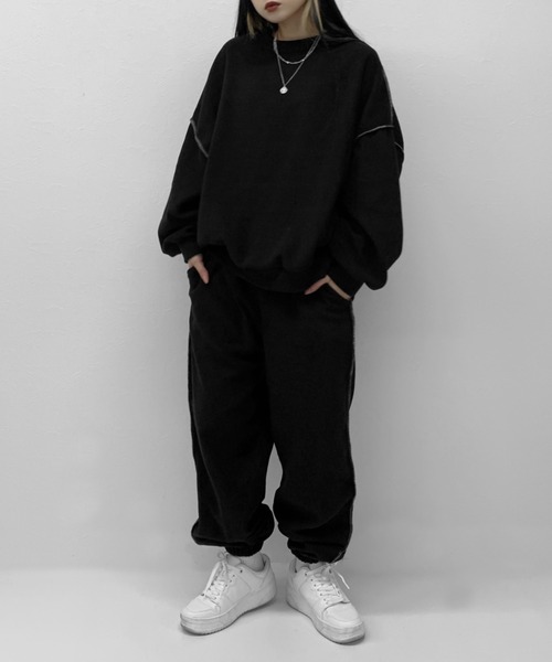 LVEU.（ラブユ.）の「Stitch fleece setup / ステッチフリースセットアップ（セットアップ・レディース・ブラック・FREE）」の10枚目の写真