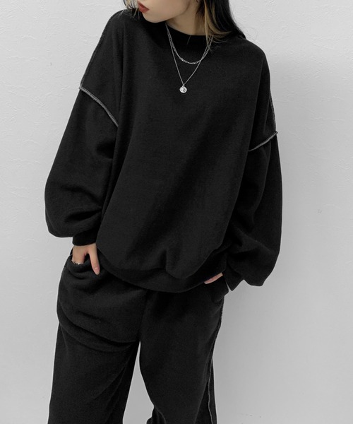 LVEU.（ラブユ.）の「Stitch fleece setup / ステッチフリースセットアップ（セットアップ・レディース・ブラック・FREE）」の5枚目の写真