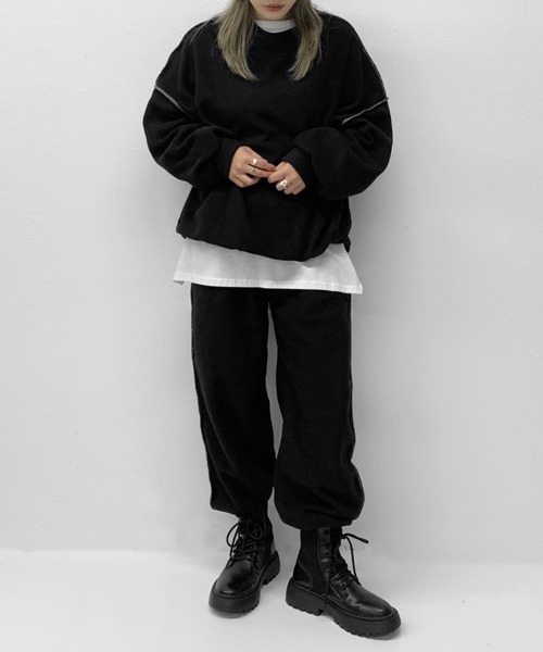 LVEU.（ラブユ.）の「Stitch fleece setup / ステッチフリースセットアップ（セットアップ・レディース・ブラック・FREE）」の12枚目の写真