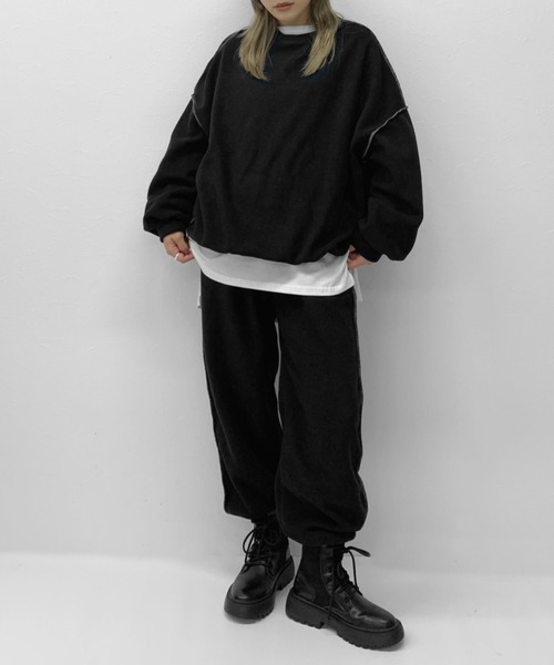 LVEU.（ラブユ.）の「Stitch fleece setup / ステッチフリースセットアップ（セットアップ・レディース・ブラック・FREE）」の14枚目の写真