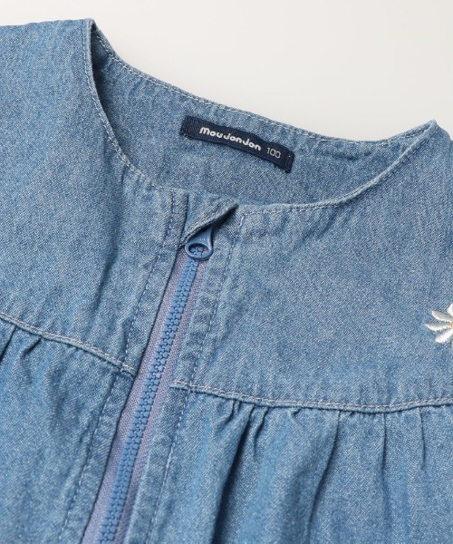 Moujonjon（ムージョンジョン）の「お花刺繍入り袖フリルデニムジャケット（デニムジャケット・キッズ・ブルー・90/120/140/110/100/130）」の7枚目の写真