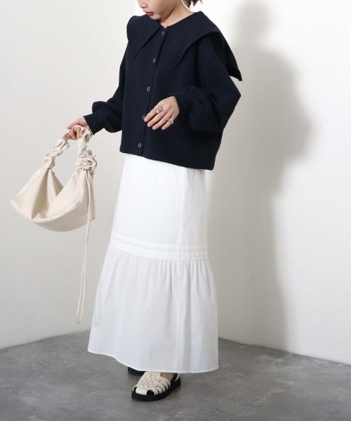 archives(アルシーヴ)の「ドットボタンセーラーカラーカーディガン(カーディガン/ボレロ・レディース・ベージュ/ネイビー/アイボリー・MEDIUM)」の9枚目の写真